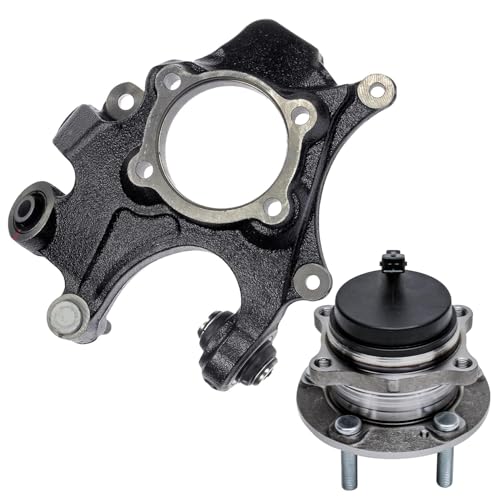 Detroit Axle - FWD Rear Left Knuckle Kit for 2007-2009 Hyundai Santa Fe | 2007-2012 Veracruz, 2008 Driver Side Steering Knuckle Wheel Hub Bearing Assembly Replacement - size: 2UW471873/Kit