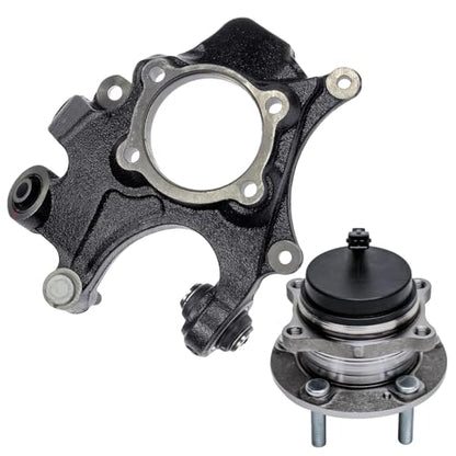 Detroit Axle - FWD Rear Left Knuckle Kit for 2007-2009 Hyundai Santa Fe | 2007-2012 Veracruz, 2008 Driver Side Steering Knuckle Wheel Hub Bearing Assembly Replacement - size: 2UW471873/Kit