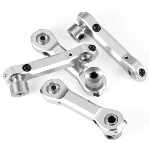 4Pcs Aluminum Anti-Roll Sway Bar Suspension Arm Linkage，Silver | Upgrade Parts, For 1/5 Losi DBXL 2.0 RC Car - color: Silver