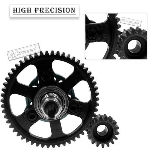 54T Spur Gear Upgrades Part for Slash Stampede Rustler 4X4（VXL）, Hardened Steel Slipper Clutch Eliminator 54T Spur Gear with Pinions Gears Set(15T 17T 19T) RC Upgrades,#6878,Titanium - color: Titanium(54T)