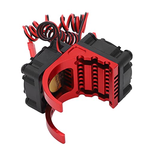 Sonew RC Motor Heatsink Cooling Fan Combo with Dual Fans and Aluminum Alloy for 550 3650 3660 3670 3674 Motors 36mm Diameter Red (Red) - color: Red