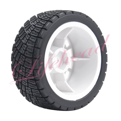 Lifehead 67mm RC On-Road Rally Car Tires and Wheels for 1/10 RC On-Road Touring Drift Car HSP Tamiya XV01 TT01 TT02B HPI Kyosho FAZER MK2 /12mm Hex - color: White B