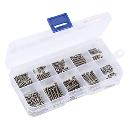 INJORA Screws Pins Nuts M1.6 M2 M2.5 Grade 12.9 Stainless Steel Hex Screws Hardware Kit for TRX4M 1/18 RC Crawler Car