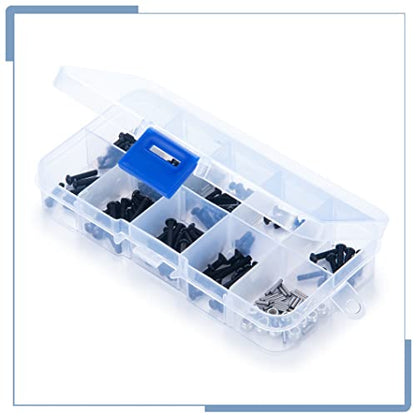 206Pcs RC Screws Kit Pins M2.5 Nuts Screw Assortment Set | For TRX4M Upgrades 1/18 Scale, RC Crawler Car, Accessories