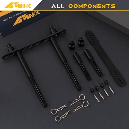 Alum Body Post Mount Front & Rear Shell Column for for Axial SCX10 II 90046 90047 1/10 RC Upgrades Part Black - color: Black