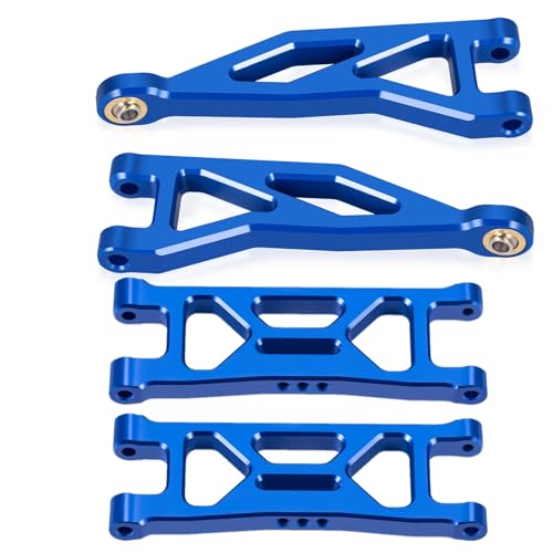 Rear Upper&Lower Suspension Arms for ARRMA 1/18 Typhon Granite Grom | 380 Brushed 4X4 Monster Truck 4 PCS/Set Blue Aluminum Upgrades Parts - color: Blue