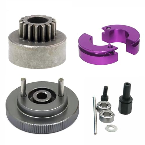 Krixis 1set Flywheel Clutch bell 16T Tooth Clutch Bell & Ball BeaR1ngs 10 * 5 * 4mm for 1/10 rc Nitro model car Engine parts - (Color: Choose 24)