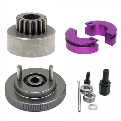 Krixis 1set Flywheel Clutch bell 16T Tooth Clutch Bell & Ball BeaR1ngs 10 * 5 * 4mm for 1/10 rc Nitro model car Engine parts - (Color: Choose 24)