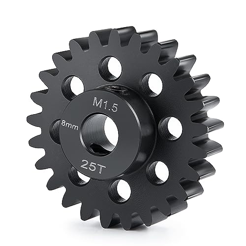Mod 1.5 8mm Motor Gears 25T Steel Pinion Gear for 1:5 X Maxx 6S/8S | XRT 1/6 8S Monster 4WD 1/10 E-REVO Truck Upgrades - size: 25T