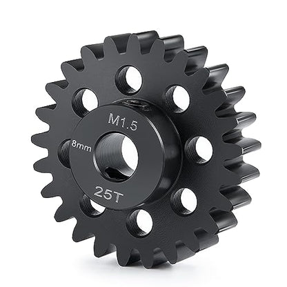 Mod 1.5 8mm Motor Gears 25T Steel Pinion Gear for 1:5 X Maxx 6S/8S | XRT 1/6 8S Monster 4WD 1/10 E-REVO Truck Upgrades - size: 25T