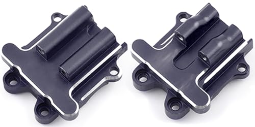 2Pcs Front Rear Diff Cover Set, High-Performance Aluminum Alloy Differential Cover Set (Replacement for ARA320749) for ARRMA 1/14 Typhon GROM, 1/16 Mojave, 1/18 Granite GROM & LOSI 1/12 NASCAR Models - color: Black