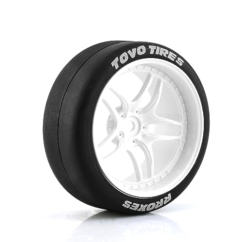 REDSPIDER 1:10 RC Drift Tires(4PCS) 12mm Hex RC Wheels and Tires Smooth Surface Rubber Tires Fit for 1/10 On-Road Drifting Car Traxxas HSP Tamiya HPI Kyosho (Black) - color: Black