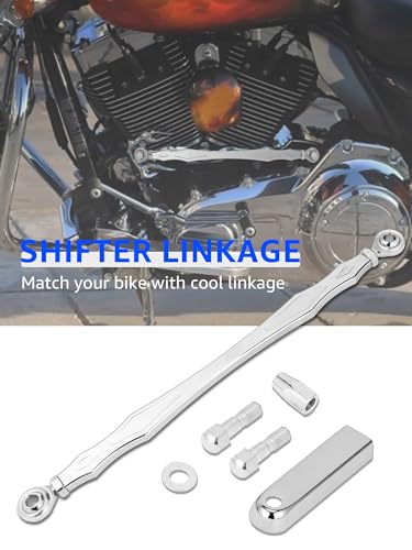 Chrome Shift Linkage, Adjustable Shifter Linkage Compatible for Harley Davidson Street Glide, Electra Glide, Road King, Road Glide, Tri Glide, Softail 1986-2024 - color: Chrome