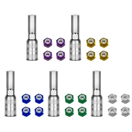 Set of 4 Aluminum Wheel Nut Including Installation Set Suitable for 1/30 Scale SCX30 Remote Control Vehicle Remote Control Car Wheel Nut - color: Blue