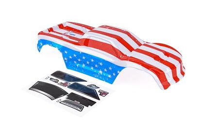 Musbeler Custom Body Compatible for V2 Maxx WideMaxx 1/10 4X4 4WD Truck Shell Cover (USA Flag) - color: Usa Flag