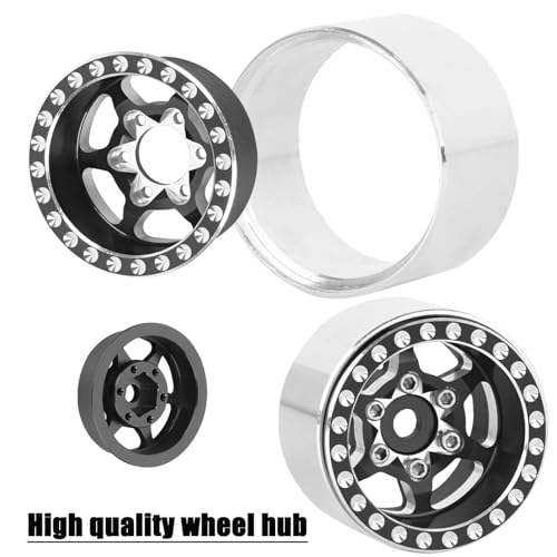 RC 1.0 Beadlock Truck Tires for 1/18 1/24 Trx4m SCX24 RC Crawler,RC Wheels Tires.Aluminum 1.0‘’ Beadlock Wheel Rim&1.0in Tires Tyres.Black(4PCS) - color: Bb-black