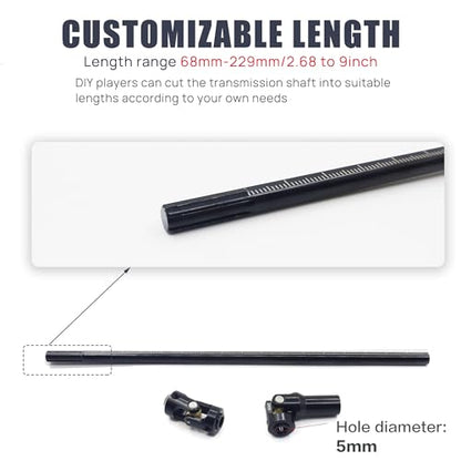 Stainless Steel DriveShaft Cut to Length for 1/10 Crawler SCX10(Black) | SCX10 Drive Shaft,Cut to Length Driveshaft,68-229mm U-Joint,for 1/10 RC LCG Rig Sportsy Scalers GSPEED Capra Pro Element DIY - color: Black