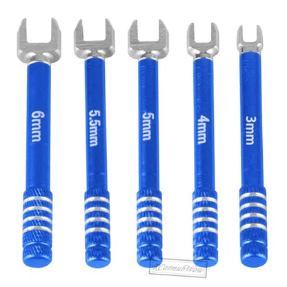 RC 3MM 4MM 5MM 5.5MM 6MM Turnbuckle Wrench Upgrades for RC Car,Medium Carbon Steel Turnbuckle Nut Ball Joint Remover RC Repair Tool,5pcs,Navy Blue - color: Navy Blue(1set)