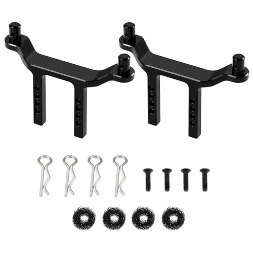 Aluminum RC Front Rear Body Mount Post for 1/18 Tra-xxas Latrax Desert Prerunner SST RC Car Upgrades (Black) - color: Black