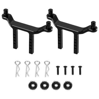 Aluminum RC Front Rear Body Mount Post for 1/18 Tra-xxas Latrax Desert Prerunner SST RC Car Upgrades (Black) - color: Black
