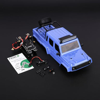 SCX24 Body 6x6 Conversion Kit PC Body with Lights Frame-Axle Assembly for Bronco JLU C10 Basecamp Axial SCX24 6×6 RC Crawler Upgrades - style: Blue