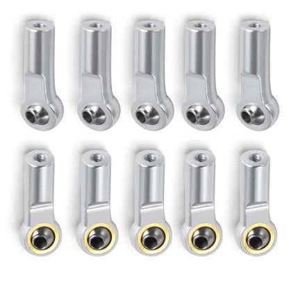 20pcs Aluminum Link Rod End Joint M3 Metal Ball End Head Holder Tie for 1/10 RC Axial SCX10 90046 (Silver)