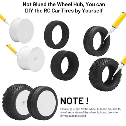 1/10 RC Car Tires and Wheels, daitoku 12mm Hex 1/10 RC Off Road Racing Tires and Wheels Rims for 1/10 Serpent Spyder SRX2 SRX4 XRAY XB2 Tekno EB410 yokomo yz4 Tamiya TD4 TT-02B DF-02