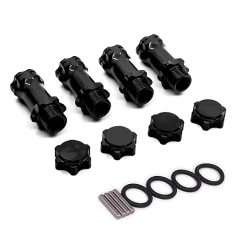 RC Replacement Parts for HSP 1/8 Scale Monster Truck Truggy 1 Set 89108 17mm Wheel Hex 30mm Longer Enhanced Mount Adapter Hub RC Spare Parts(Black) - color: Black