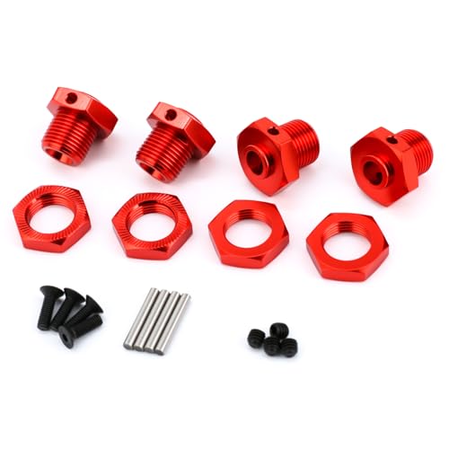 Aluminum Alloy 17mm Wheel Hex Nut Upgrade Part for Arrma 1/8 Typhon 3s 1/10 Big Rock V3 (Red)