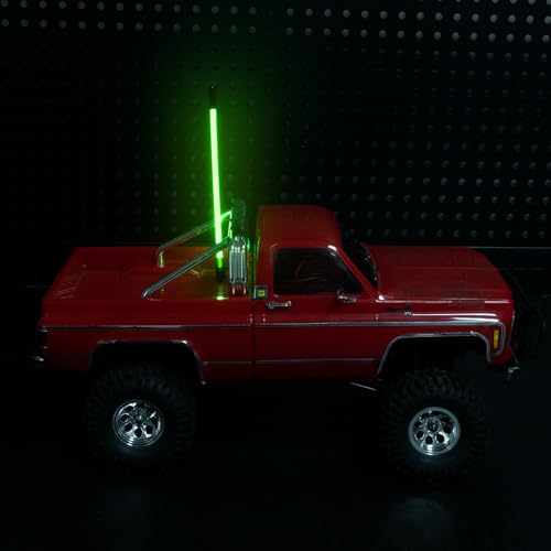 2PCS LED Whip Light Side Fixed for 1/18 SCX24 1/24 Deadbolt JLU C10 TRX4M(Green) - color: Green