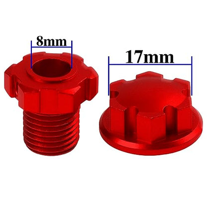 Aluminum 17mm Splined Wheel Hubs Adapter & Nuts #8654 Compatible with Traxxas 1/10 E-Revo 2.0 Maxx & 1/8 Sledge RC Car (Red) - color: Red