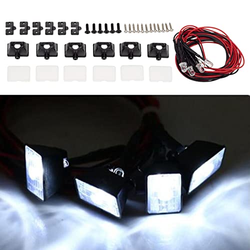 Enhance Your RC car with This Super Bright LED Roof Lamp Kit and Authentic, Perfect for AXAIL SCX10 TRX6 TRX4 90046 D90 110 1/10 RC Car. for Night Racing - 6 Lights - color: 6 Lights