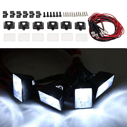 Enhance Your RC car with This Super Bright LED Roof Lamp Kit and Authentic, Perfect for AXAIL SCX10 TRX6 TRX4 90046 D90 110 1/10 RC Car. for Night Racing - 6 Lights - color: 6 Lights