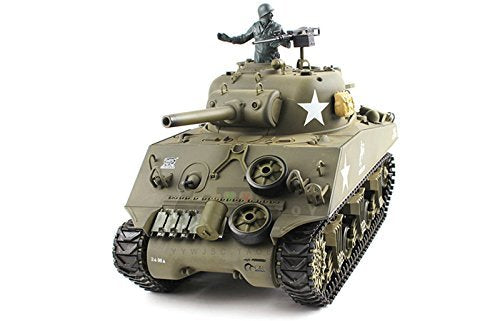 Heng Long 2.4Ghz TK6.0 1/16 Scale Radio Remote Control US M4A3 Sherman (105mm Howitzer) Tank Air Soft RC Battle Tank Smoke & Sound w/7.2v 2000Amh NiMh Battery Pack