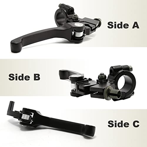 MDEOOSKY 7/8 Folding Clutch Brake Lever Perch with Clutch Cable (Black) | For 110/125/140/150cc SSR125 RFZ YZ Ruckus TaoTao DB17/27 Apollo DBX15/18/19 Z20 Xmotos Thumpstar Kayo Piranha Pit Dirt Bike - color: Black