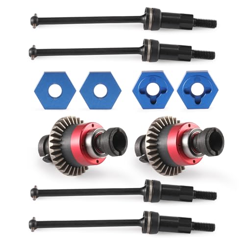 Assembled Differential for 1/18 Granite GROM 1/14 Mojave,CVD Shaft Dogbone CVD Joint Universal Axle Set,Accessories for ARRMA 1/18 2S Granite Granite GROM (RED&Black) - color: J-036