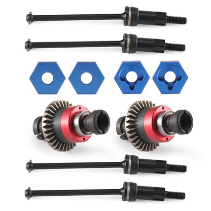 Assembled Differential for 1/18 Granite GROM 1/14 Mojave,CVD Shaft Dogbone CVD Joint Universal Axle Set,Accessories for ARRMA 1/18 2S Granite Granite GROM (RED&Black) - color: J-036
