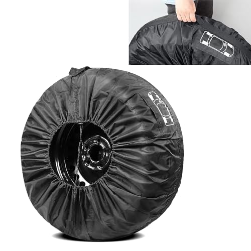 1 PC Car Tire Protector, Car Spare Tire Cover, Spare Tire Storage Bag, Universal for Most Cars (Black #31.49")