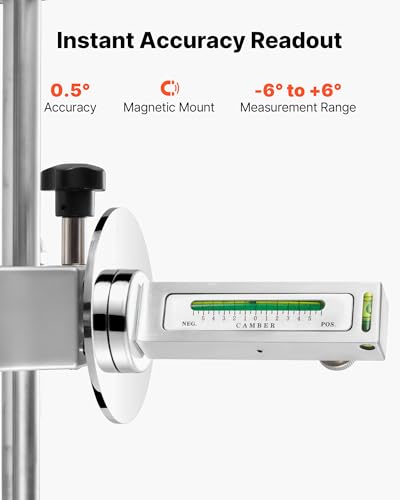 VEVOR Wheel Clamp & Magnetic Adapter, 1 PC Aluminum Alloy Wheel Alignment Tool for Precise Camber Gauge, Fits 11-25 Inch Rims, Universal Magnetic Gauge Tire Repair Tool for Car Truck SUV Motorcycle