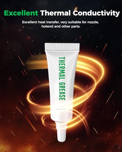 Creality 3D Printer Thermal Grease, 350°C High-Temperature Resistant Paste, Excellent Thermal Conductivity, Non-Conductive, for 3D Printer Hotend/Nozzle, Suitable for All FDM 3D Printer (2 Pack) - style: High-temperature Thermal Grease