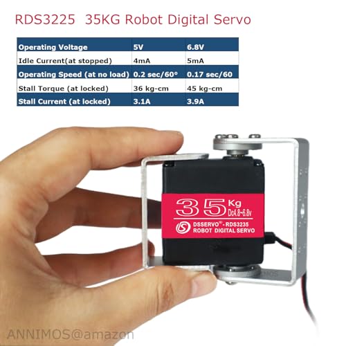 35KG High Torque Digital Servo Motor - Full Metal Gears, Waterproof, Includes Mounting Brackets for RC Robot - size: 35KG Red