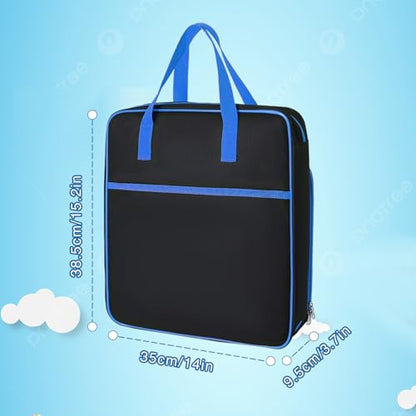 Toy Car Carrying Case, Portable Storage Organizer Bag Compatible with Hot Wheels/Matchbox 1:64 Scale Diecast Cars, Large Travel Tote for Kids Mini Toys, Dolls, Crafts - Bag Only (Blue)