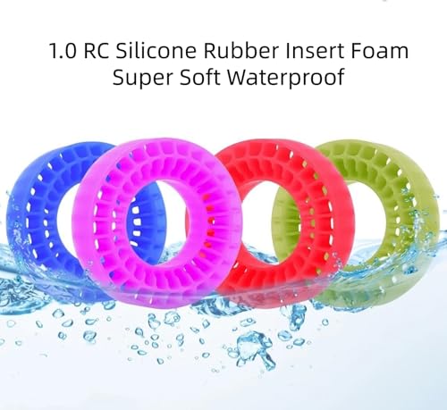 1.0 RC Silicone Rubber Insert Foam Fit 58-64mm 1/24 Crawler Wheels Tires Super Soft Waterproof 55 x 20mm for 1:24 1:18 Crawler Car Traxxas TRX4M SCX24 FCX24 AX24 Upgrades 4PCS (Purple) - color: Purple