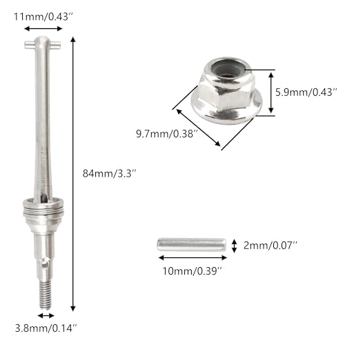 RC CAR 16410 Front Rear Metal Drive Shaft CVD Set Accessories Spare Parts for H16GT H16DR H16BM H16 H16P H16E 16208 16209 16210 16207 JC16EP HP161S H17 1:16 Brushless RC Monster Trucks Vehicle