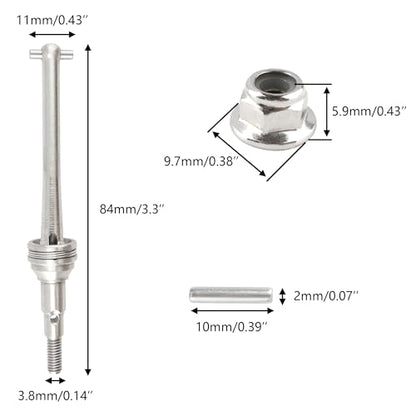 RC CAR 16410 Front Rear Metal Drive Shaft CVD Set Accessories Spare Parts for H16GT H16DR H16BM H16 H16P H16E 16208 16209 16210 16207 JC16EP HP161S H17 1:16 Brushless RC Monster Trucks Vehicle