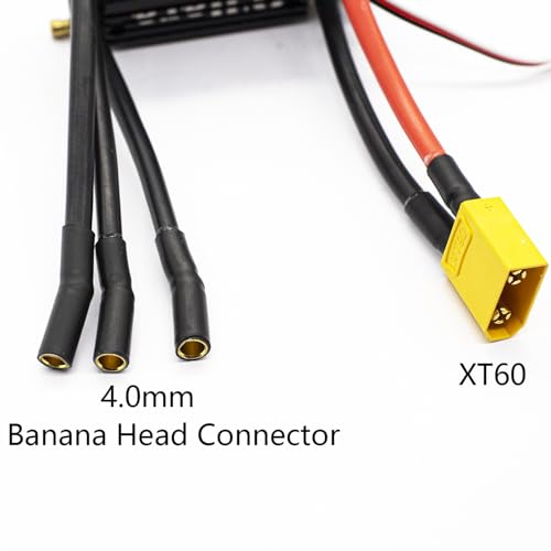 O'Hara 50A 2-6S LiPo ESC Waterproof Brushless Electronic Speed Controller with BEC and XT60 4.0mm Banana Head Connector for RC Boats Model Ship - size: 50A ESC