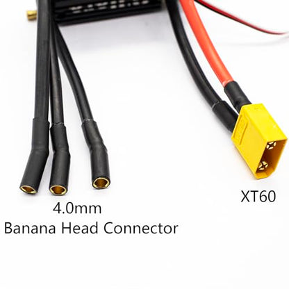 O'Hara 50A 2-6S LiPo ESC Waterproof Brushless Electronic Speed Controller with BEC and XT60 4.0mm Banana Head Connector for RC Boats Model Ship - size: 50A ESC