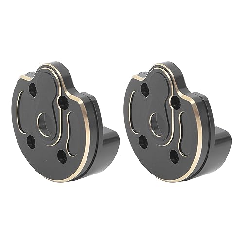 2PCS Brass RC Portal Cover Black Steering Knuckle Cap for Axial 110 Capra SCX10 III AR45P Axle Rugged Rustproof Upgrade