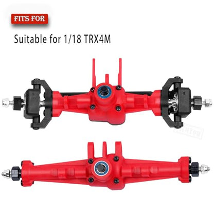 Axles Front Rear Axle w/Steering Servo Mount Upgrades Part for 1/18 TRX4M,Complete Axles Front Rear Axle,Red - color: Red - Portal Axles