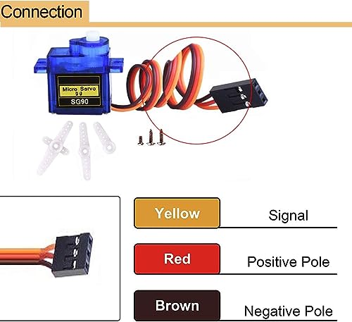 10PCS SG90 9G Mini Micro Servo Motor for Arduino RC Robot Airplane | 10PCS SG90 9G mini micro servos, stable precise control, compatible with Arduino, RC robot, helicopter, airplane. - style: 10PCS SG90